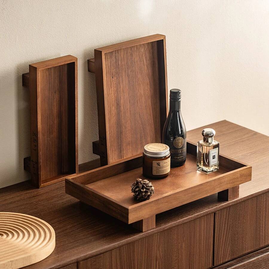 Food Storage Restaurant - Bandeja de Servicio de Madera Estilo