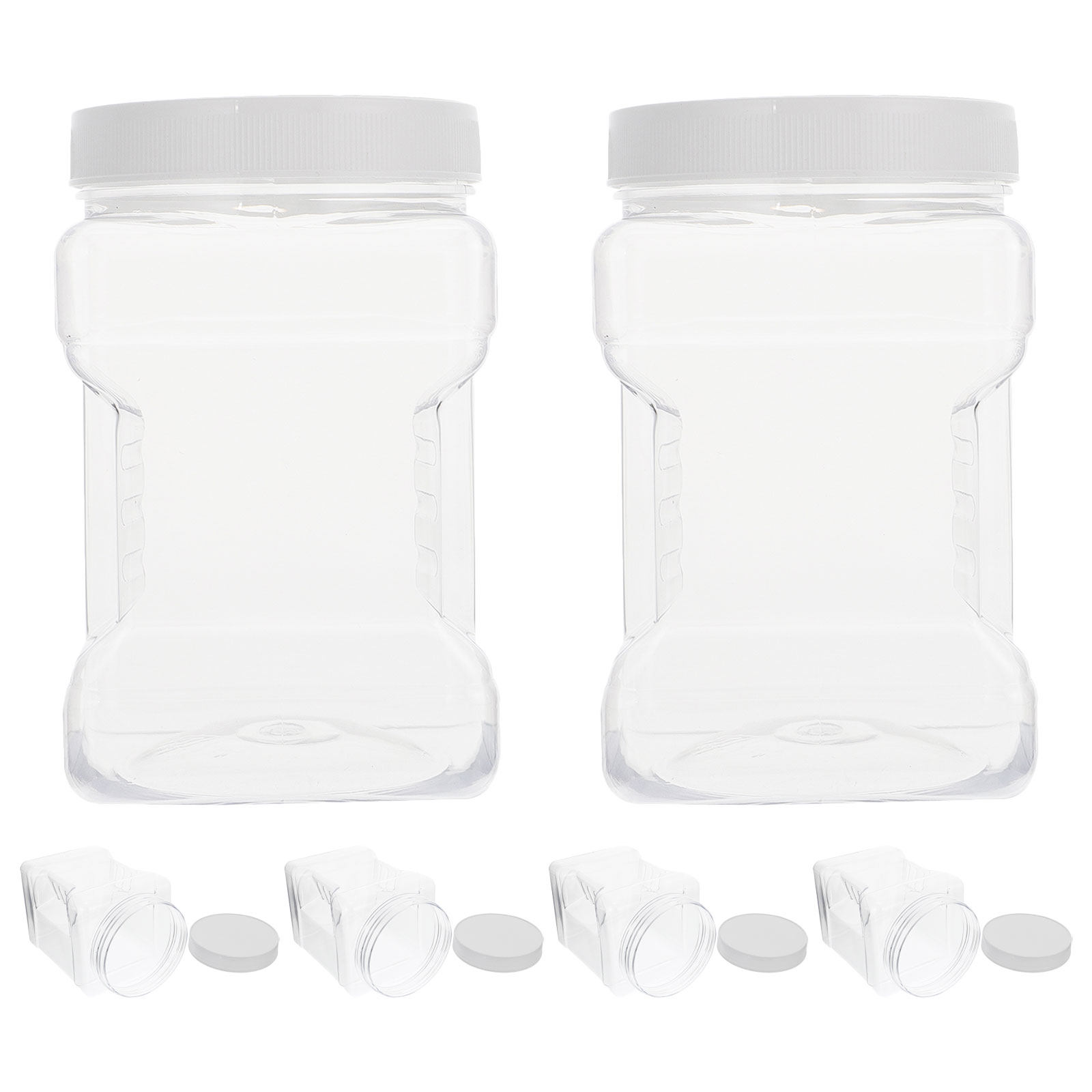 Food Storage Square Containers - 6 Frascos de Almacenamiento Transparentes, Recipientes