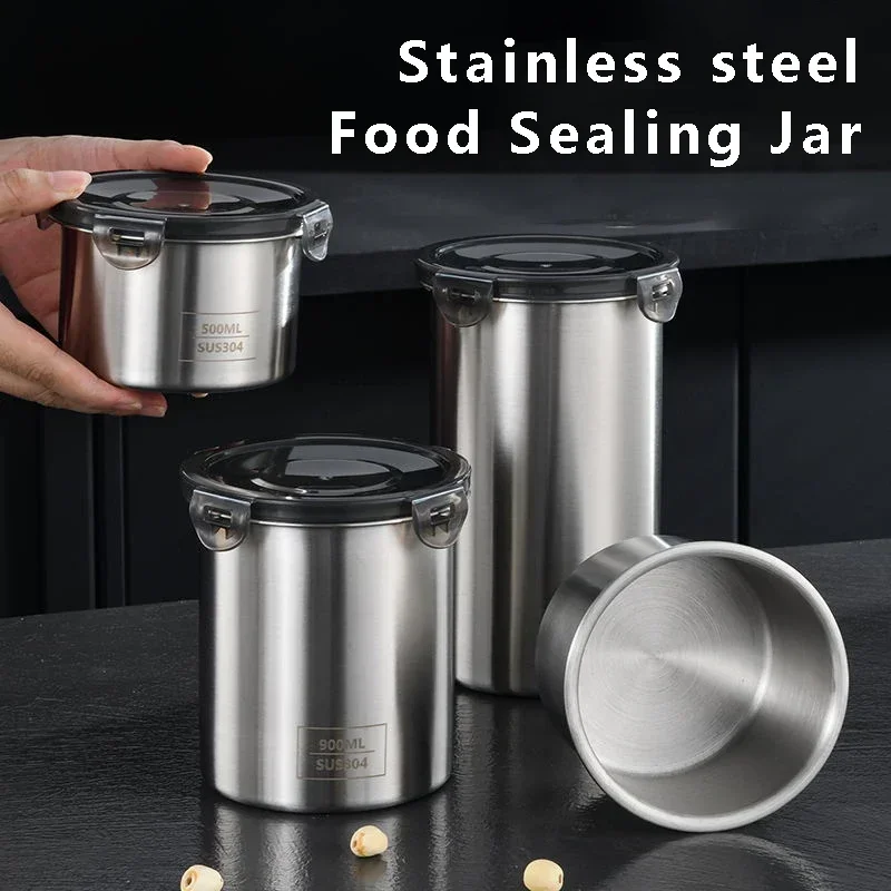Food Storage Organiser - Contenedor de alimentos de acero inoxidable,