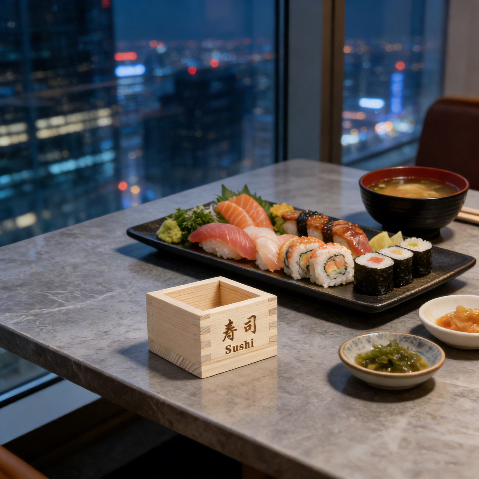 Food Storage Square Containers - Caja de Madera para Sake Japonesa