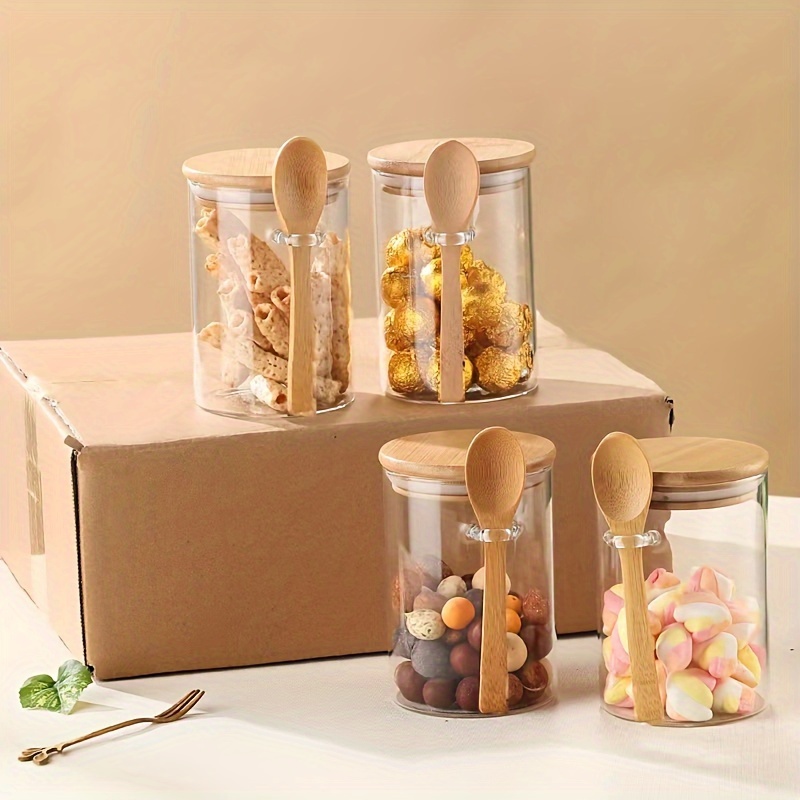 Food Storage Glass Set - Tarro de dulces de 280 ml,