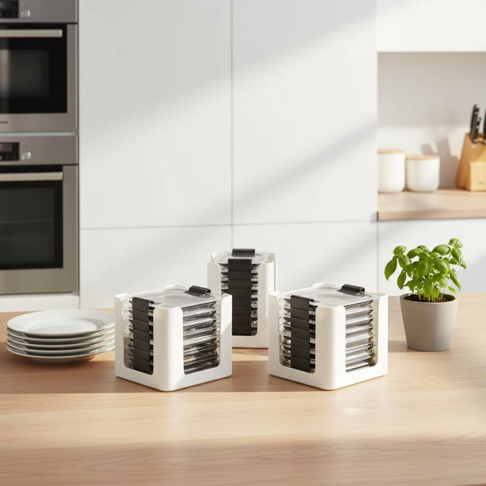 Food Storage Square Containers - Organizador de tapas de recipientes rectangulares
