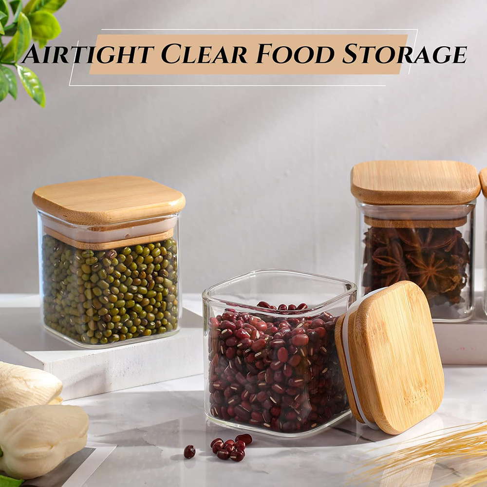 Juego de tarros de vidrio de 4 - Food Storage Glass Set reseña y precio
