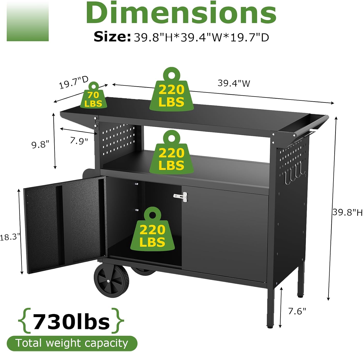 Carrito de parrilla para exter - Food Storage For Room reseña y precio