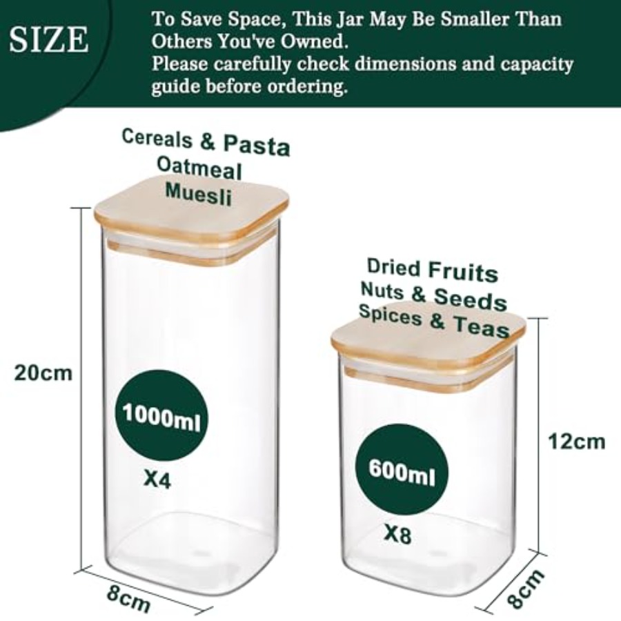 Paquete de 12 Frascos Cuadrado - Food Storage Square Containers reseña y precio