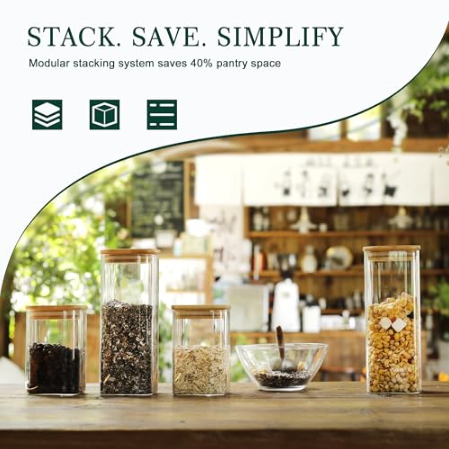 Paquete de 12 Frascos Cuadrado - Food Storage Square Containers reseña y precio