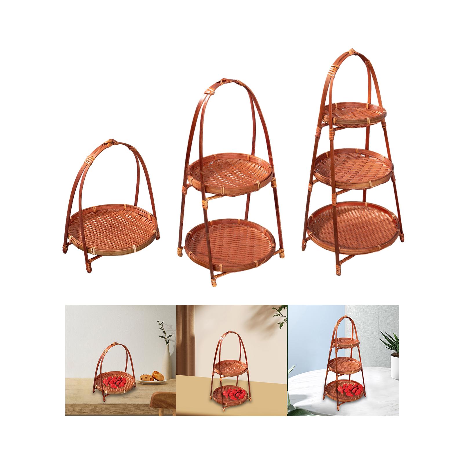 Cesta de frutas tejida de bamb - Food Storage Restaurant reseña y precio