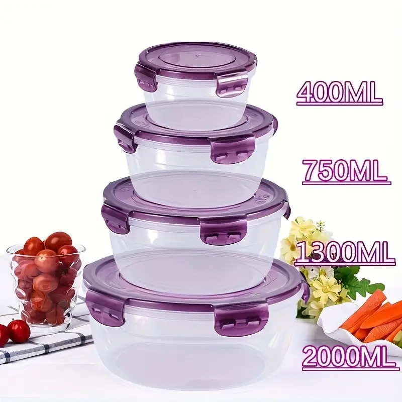 4 Recipientes de Plástico para - Food Storage Square Containers reseña y precio