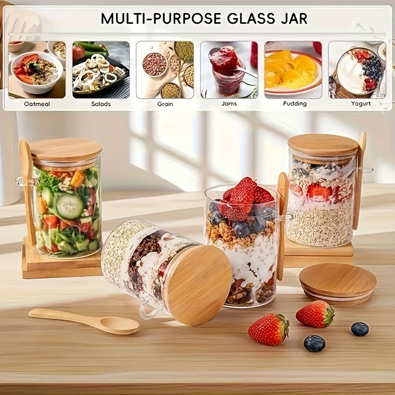 Juego de tazas de vidrio para  - Food Storage Glass Set reseña y precio